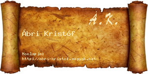 Ábri Kristóf névjegykártya