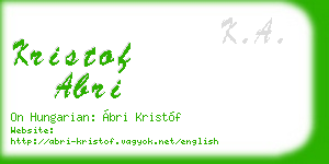 kristof abri business card
